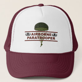 Im Flugzeug Fallschirmjäger Truckerkappe