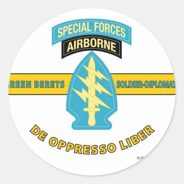 IM FLUGZEUG KRÄFTE "DE OPPRESSO LIBER" RUNDER AUFKLEBER (Vorderseite)
