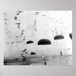 Im Flugzeug Mission während des WW2-Zeichens Poster