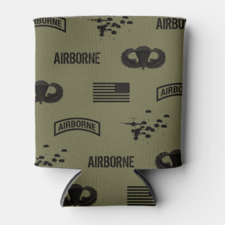 Im Flugzeug Muster (grün) Dosenkühler