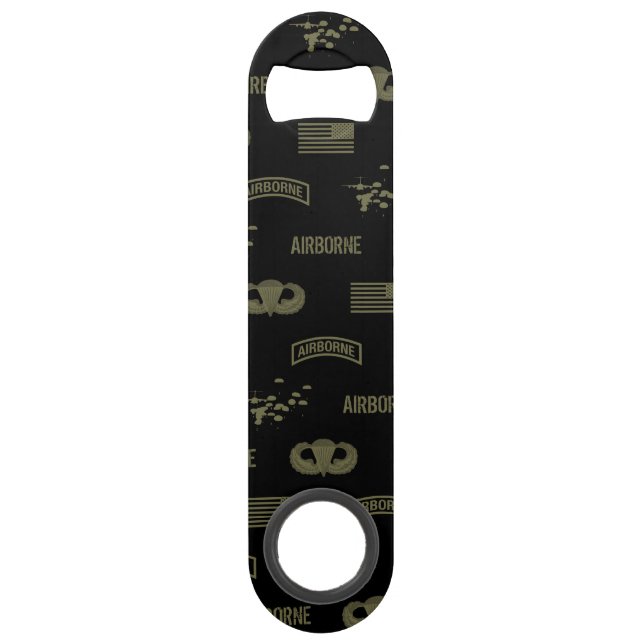 Im Flugzeug Muster (Grün) Speed Flaschenöffner (Vorderseite)