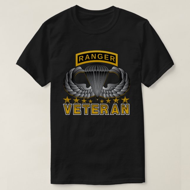 Im Flugzeug Ranger Army Veteran Funny T-Shirt (Design vorne)