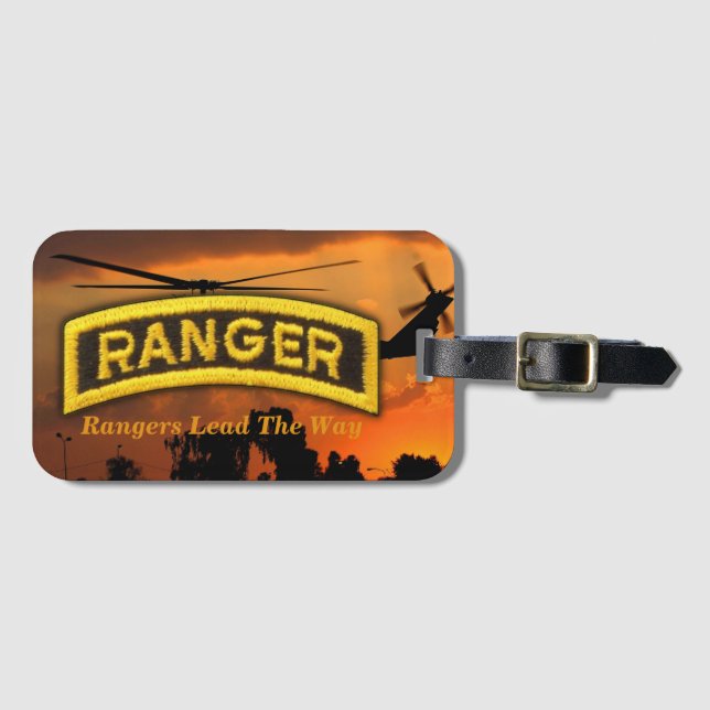 Im Flugzeug Rangers Veterans Vets LRRP Gepäckanhänger (Vorderseite (Horizontal))