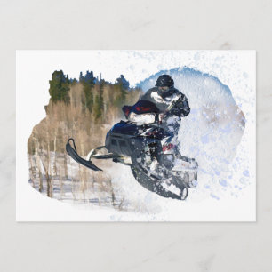 Im Flugzeug Snowmobile Einladung