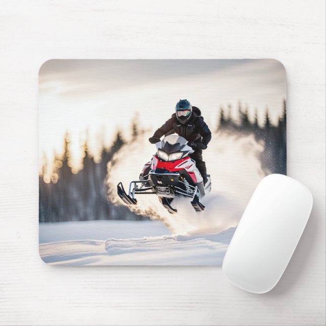 Im Flugzeug Snowmobiler Mousepad (Mit Mouse)