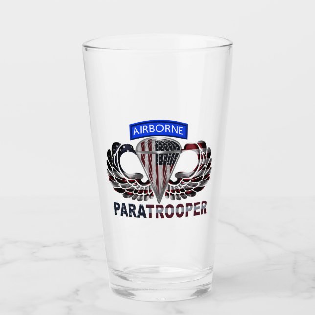 Im Flugzeug Sprungflüge mit amerikanischer Flagge Glas (Vorderseite)