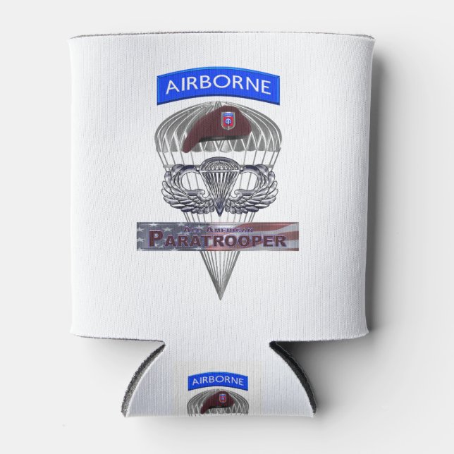 Im Flugzeug Tab Steel Paratrooper Jump Wings Dosenkühler (Vorderseite)