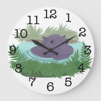 Im Flusspferd-Teich Große Wanduhr