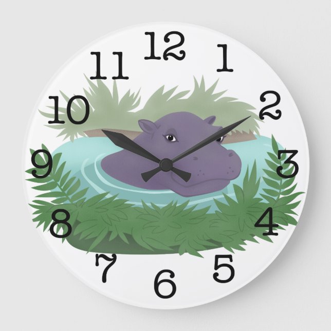 Im Flusspferd-Teich Große Wanduhr (Vorderseite)
