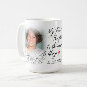 Im Foto des liebenden Gedächtnisses Kaffeetasse