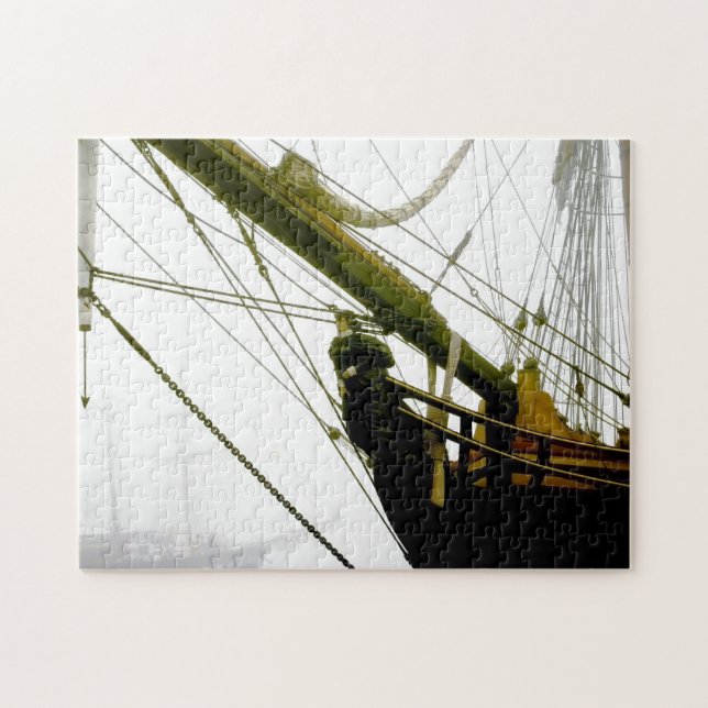 Im Foto "Nebel Tall Ship HMS Bounty Figurehead" Puzzle (Horizontal)