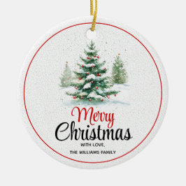 Im Freien Weihnachtsbaum Frohe Weihnachten und Fot Keramik Ornament