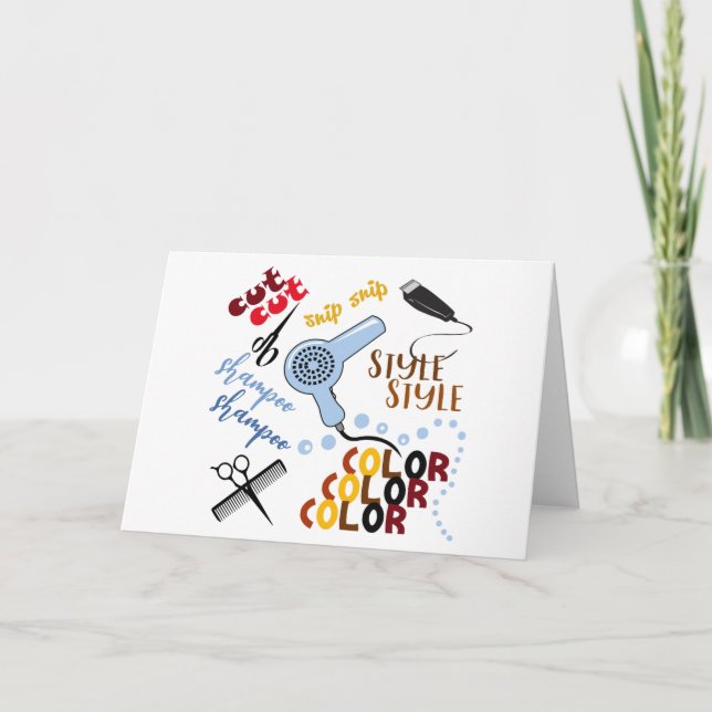 Im Friseursalon Karte (Vorderseite)