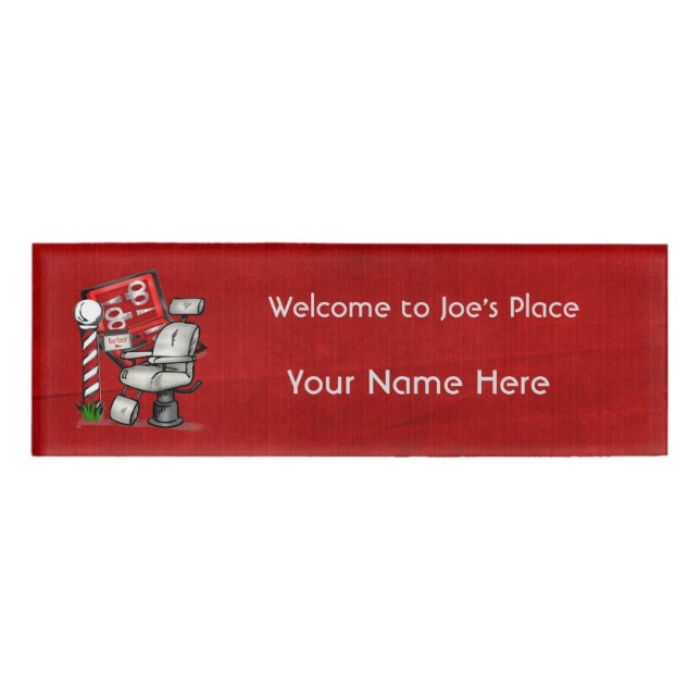 Im Friseursalon Namenschild (Vorderseite)