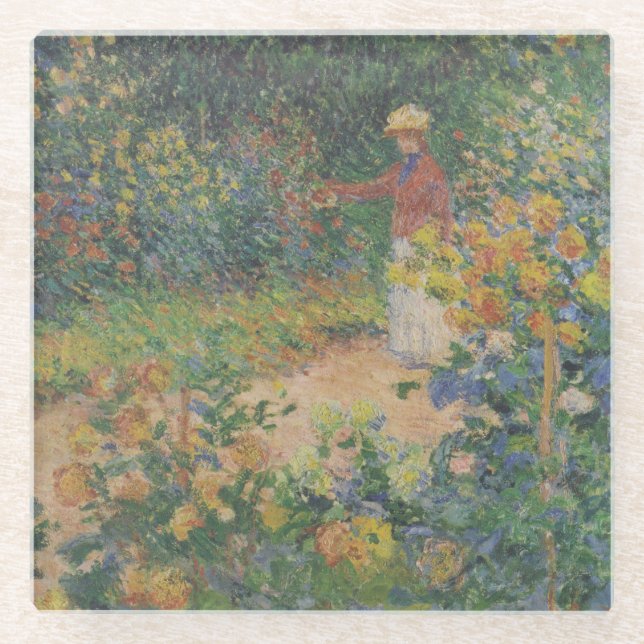 Im Garten - Claude Monet - c1895 Glasuntersetzer (Vorderseite)