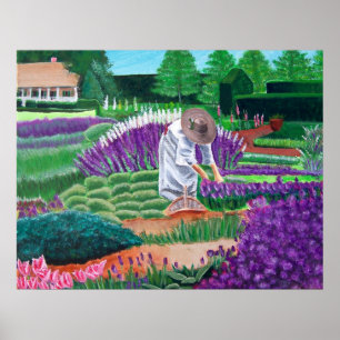 Im Garten des Traum-Lavendel-Garten-Kunst-Plakats Poster