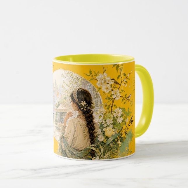 Im Garten, die Stimmung von heute. Tasse (VorderseiteRechts)