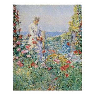 Im Garten durch Childe Hassam, Vintage feine Kunst Poster