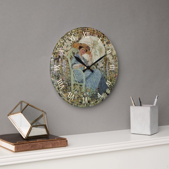 Im Garten, Giverny von Frederick Frieseke Große Wanduhr (Büro)