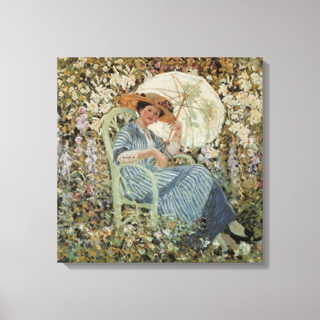 Im Garten, Giverny von Frederick Frieseke Leinwanddruck (Vorderseite)