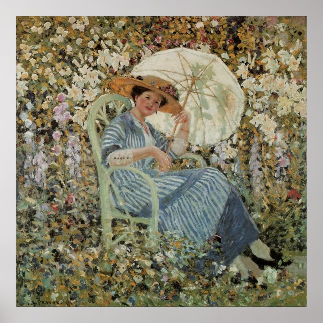 Im Garten, Giverny von Frederick Frieseke Poster (Vorne)