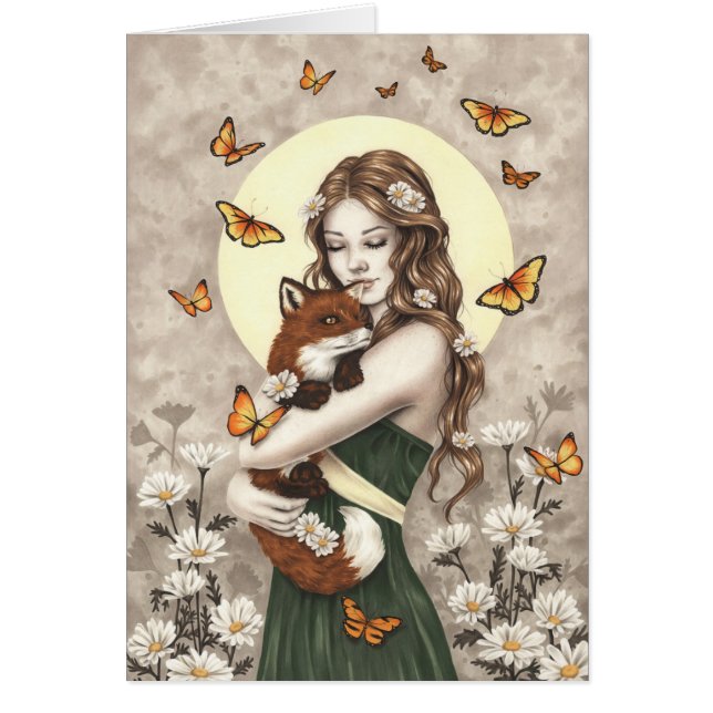 Im Garten Mädchen mit Fuchs und Schmetterlingen (Vorne)