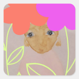 Im Garten Quadratischer Aufkleber