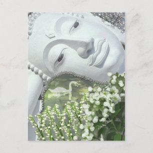 Im Garten - Quan Yin & Blume Postkarte
