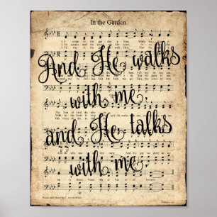 Im Garten Vintage-Skripthymne Poster