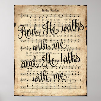 Im Garten Vintage-Skripthymne Poster