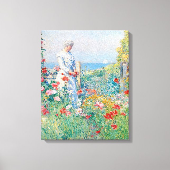 Im Garten von Frederick Childe Hassam Leinwanddruck (Vorderseite)