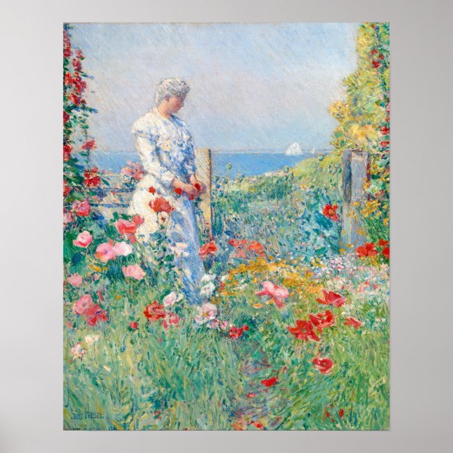 Im Garten von Frederick Childe Hassam Poster (Vorne)