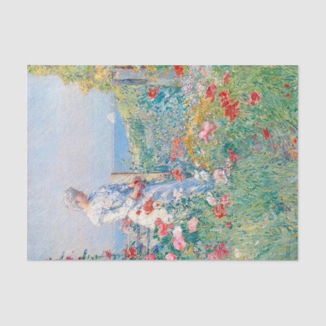 Im Garten von Frederick Childe Hassam Seidenpapier (Vorderseite)