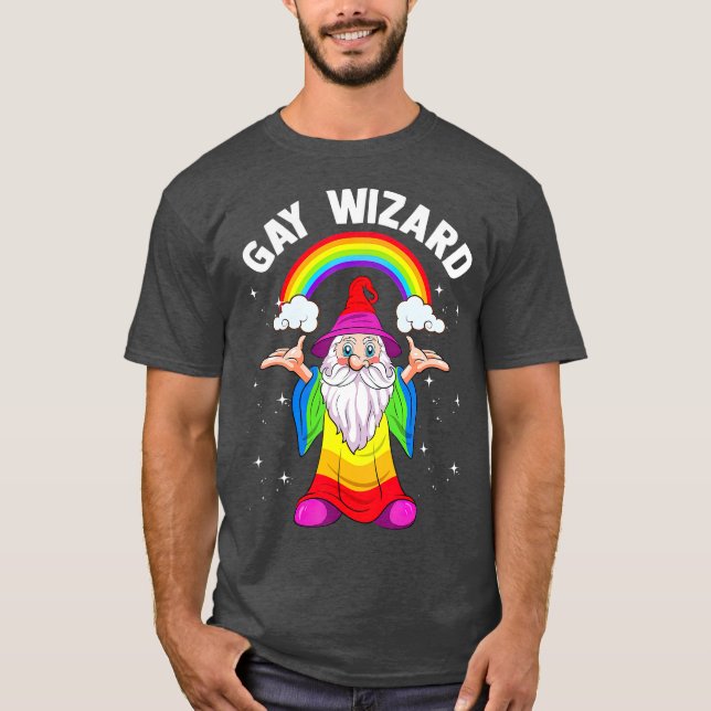Im Gay Men Boyfriend Gift Rainbow Wizard LGB T-Shirt (Vorderseite)