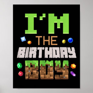 Im Geburtstagsjunge Party Video Gamer Pixel Number Poster