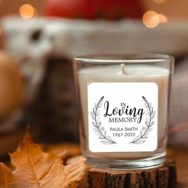 Im Gedächtnis der Beerdigung Geschenk in liebevoll Quadratischer Aufkleber (Von Creator hochgeladen)