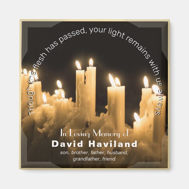Im Gedächtnis des Candles Magnet mit Text - HAMbyW (Vorne)