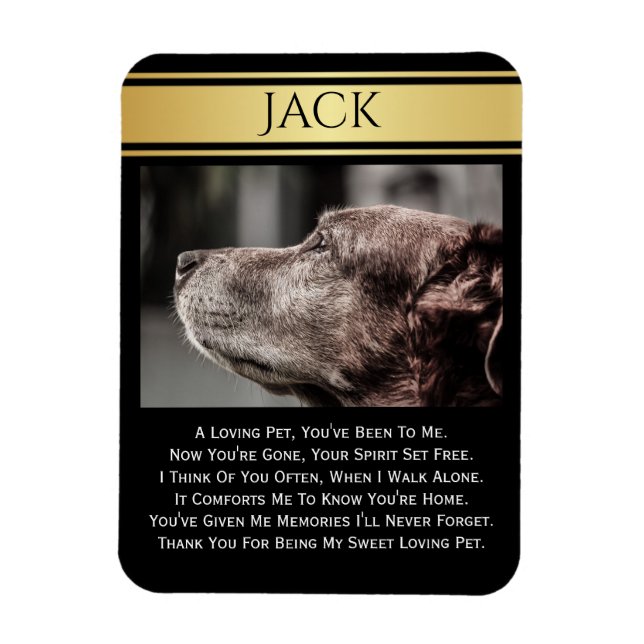 im Gedächtnis eines verlorenen Haustiers Magnet (Vertikal)