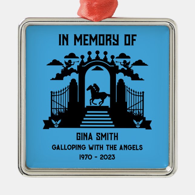 Im Gedächtnis Pferderennfahrer Beerdigung Ornament Aus Metall (Vorne)