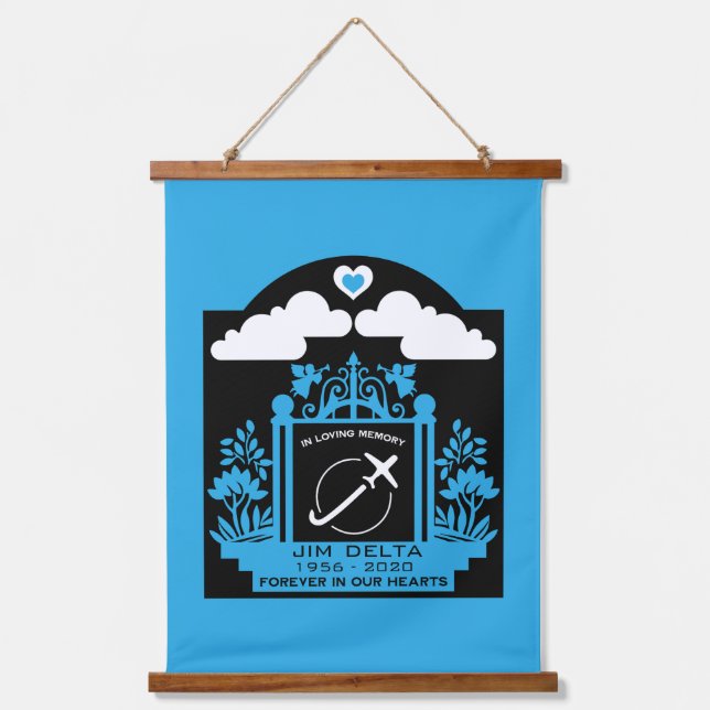 Im Gedächtnispilotengeschenk Wandteppich Mit Holzrahmen (Vorderseite)