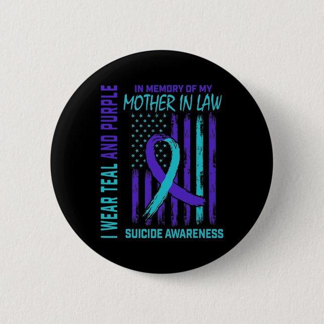 Im Gedenken an die Mutter im Gesetz Selbstmord Bew Button (Vorderseite)