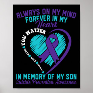 Im Gedenken an mein liebes Kind ist die Suizidpräv Poster