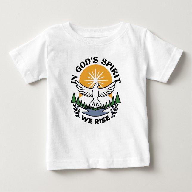 Im Geist Gottes erwachen wir - Glaube und Freiheit Baby T-shirt (Vorderseite)