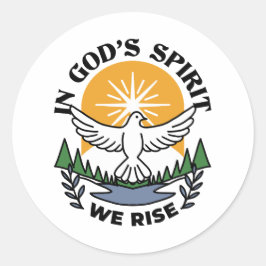 Im Geist Gottes erwachen wir - Glaube und Freiheit Runder Aufkleber