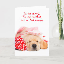 im gelbe Labrador nicht Welpenvalentin schlafen Feiertagskarte