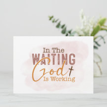 Im gewartet Gott arbeitet Christliche Angebotskart