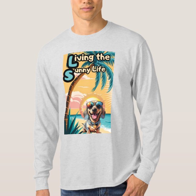 Im Glanz schwimmen: Cooler Hund in der Sonne T-Shirt (Vorderseite)