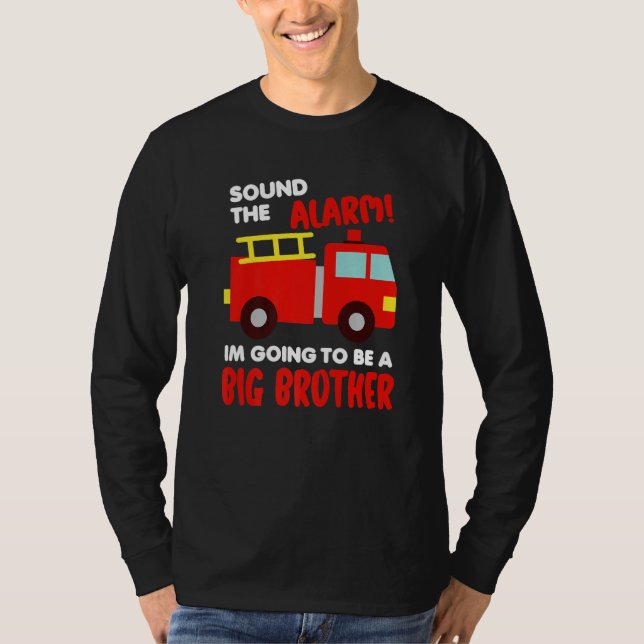 Im Going To Be A Big Brother  Firetruck Baby Revea T-Shirt (Vorderseite)