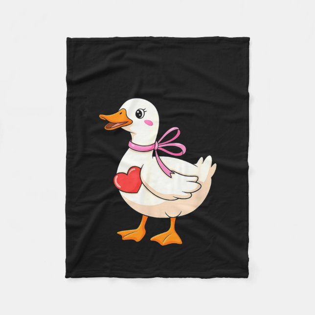 I'm Goosey For You Coquette Valentine Goose  Fleecedecke (Vorderseite)