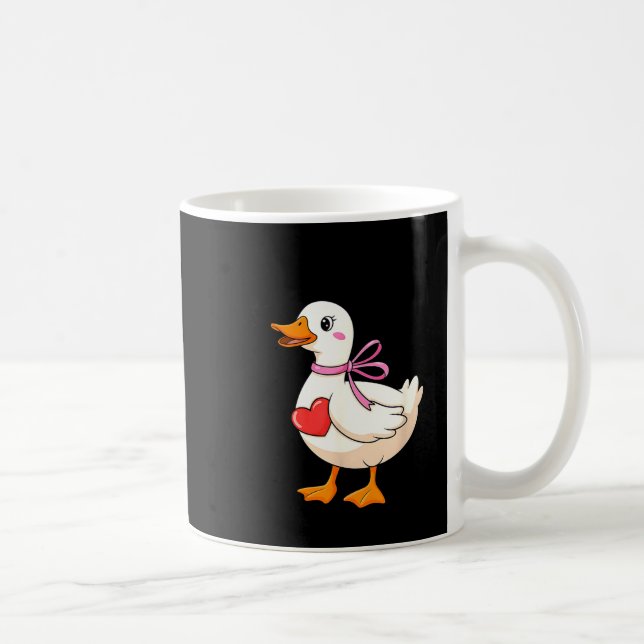 I'm Goosey For You Coquette Valentine Goose  Kaffeetasse (Rechts)